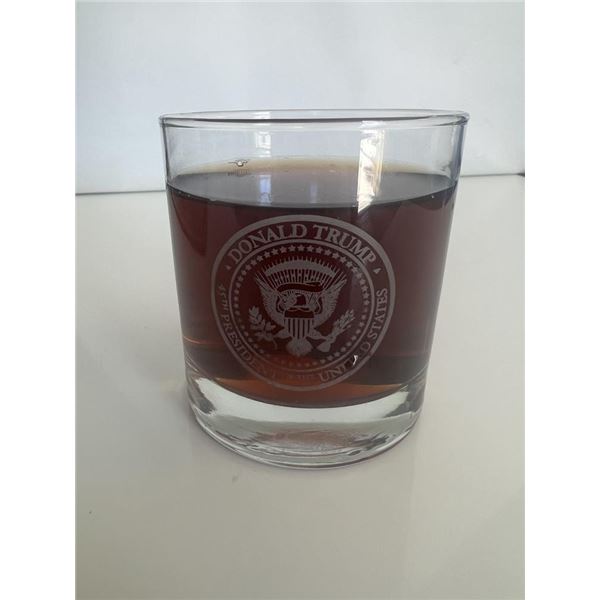 Donald Trump Presidential Seal Rocks Glass