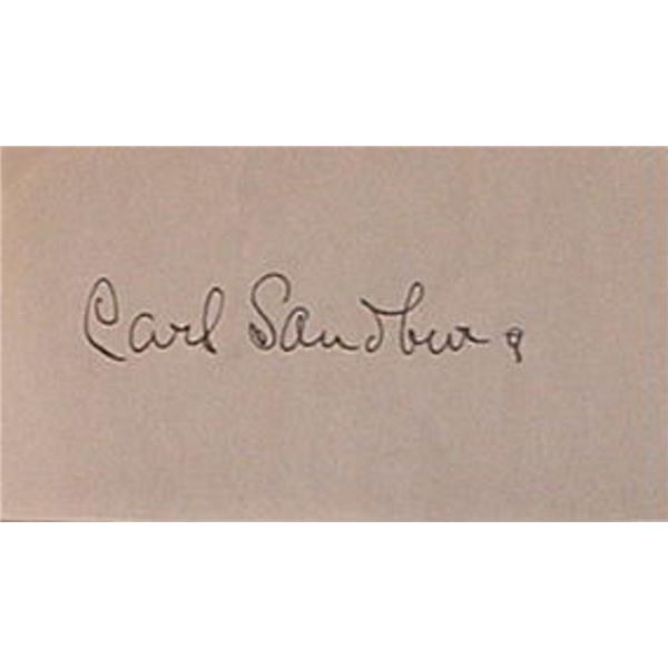 Pulitzer Prize Winner Carl Sandburg signature slip