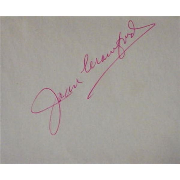 Joan Crawford signature slip