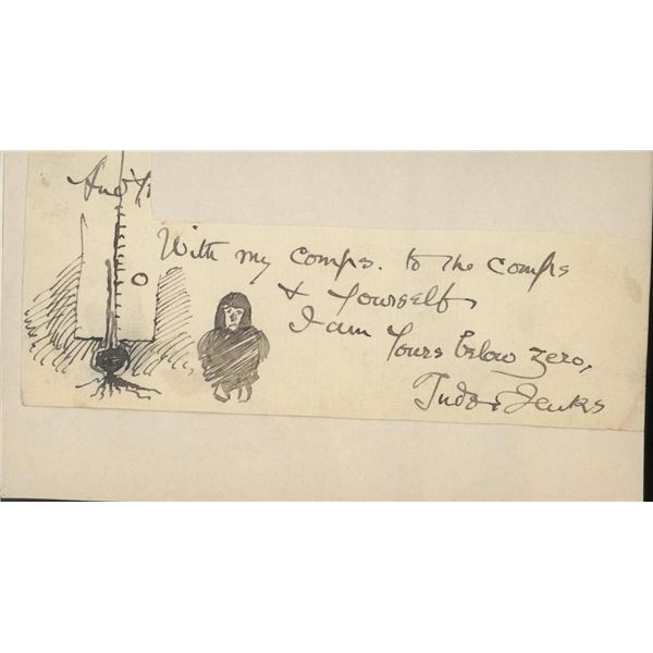 Tudor Jenks hand written note and sketch
