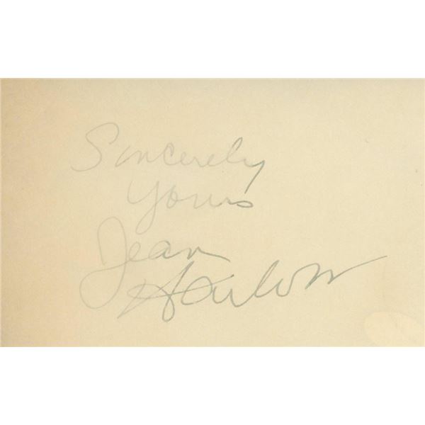 Jean Harlow signature cut. GFA Authenticated