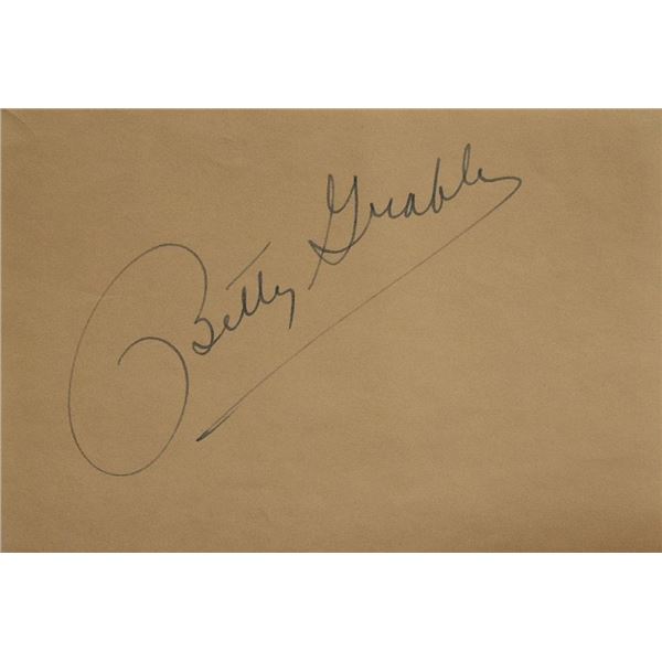 Betty Grable signature slip