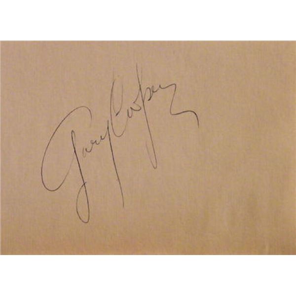 Gary Cooper signature slip