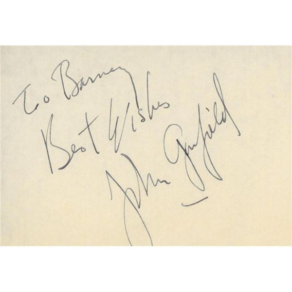 The Postman Always Rings Twice John Garfield signed note
