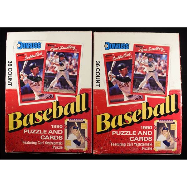(2) '90 DONRUSS BASEBALL CARDS FULL BOXES