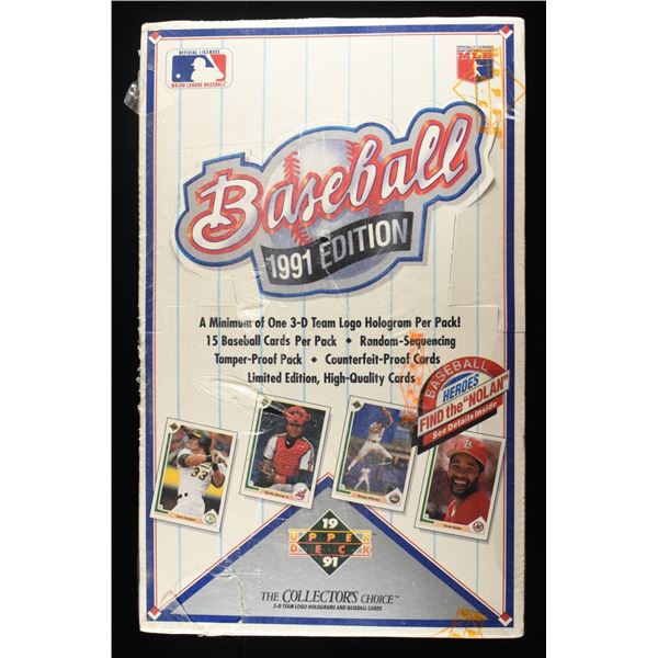 '91 UD BASEBALL CARDS FACTORY SEALED BOXES