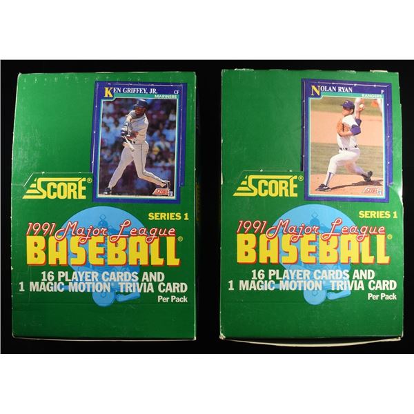 (2) '91 SCORE BASEBALL CARDS FULL BOXES