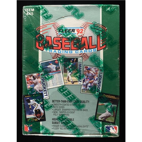 '92 FLEER BASEBALL CARDS FACTORY SEALED BOX