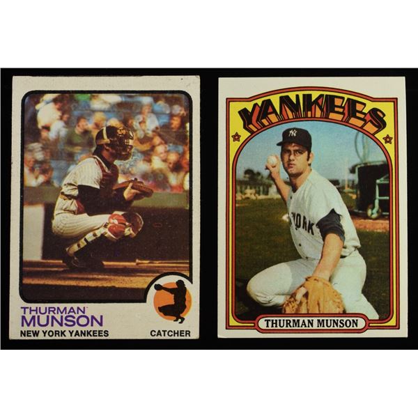 TOPPS '73 #142 & '72 #441 THURMAN MUNSON  CARDS