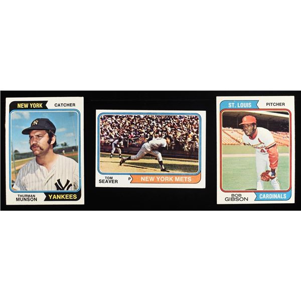 1974 TOPPS #350 GIBSON, #340 MUNSON & #80 SEAVER