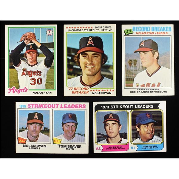 (5) TOPPS NOLAN RYANS MIXED YEARS BASEBALL CARDS