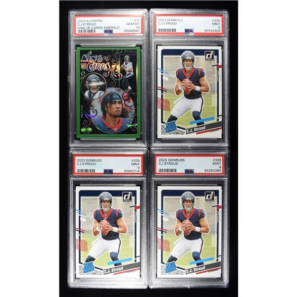 (4) PSA GRADED CJ STROUD FOOTBALL CARDS