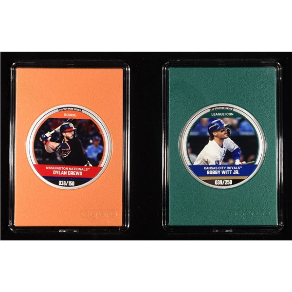 (2) 1 OZ MLB .999 SILVER ROUNDS