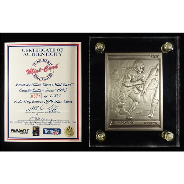 PINNACLE 1990 EMMITT SMITH 4.25 OZ 0.999 SILVER