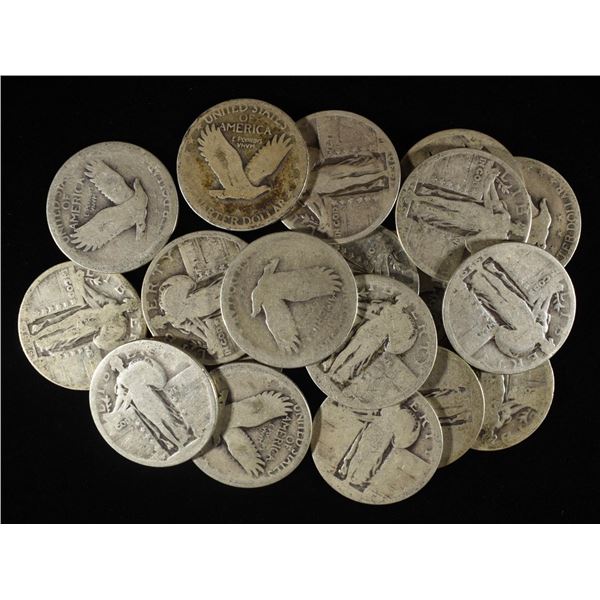 (20) 90% SILVER STANDING LIBERTY QUARTERS
