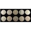 Image 1 : (10) 90% SILVER FRANKLIN HALF DOLLARS