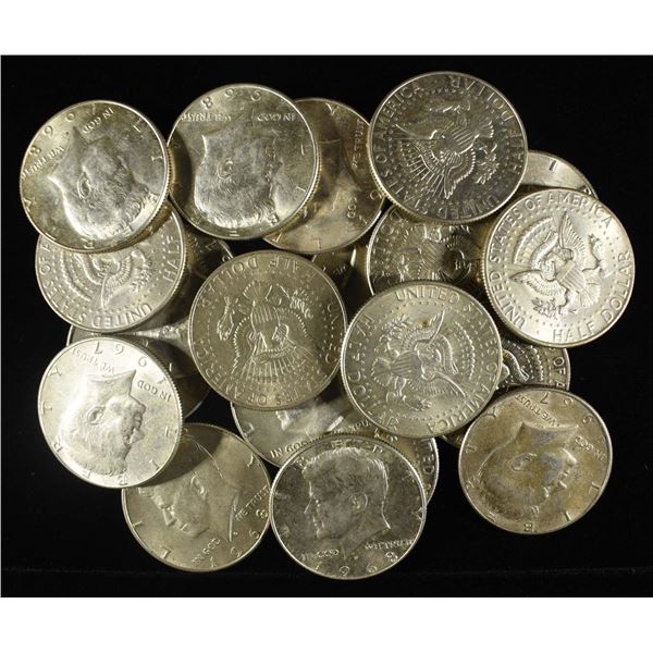 (20) 40% SILVER KENNEDY HALF DOLLARS