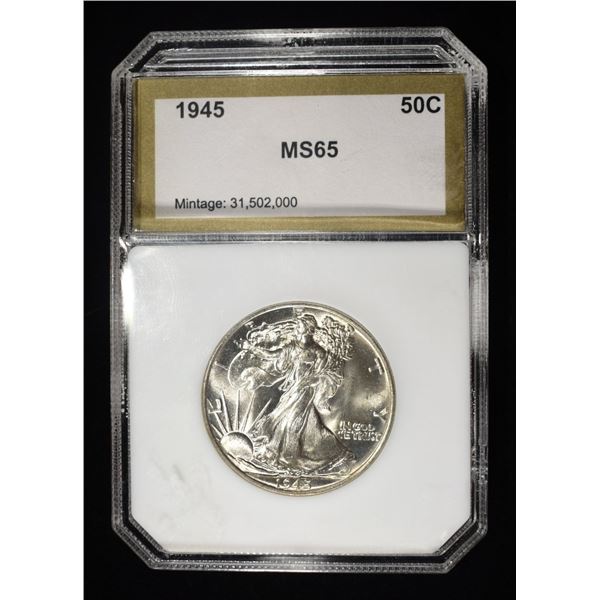 1945 WALKING LIBERTY 50C PCI GEM BU