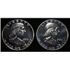 Image 1 : (2) 90% SILVER 1961 FRANKLIN HALF DOLLARS PROOF BU