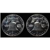 Image 2 : (2) 90% SILVER 1963 FRANKLIN HALF DOLLARS PROOF BU