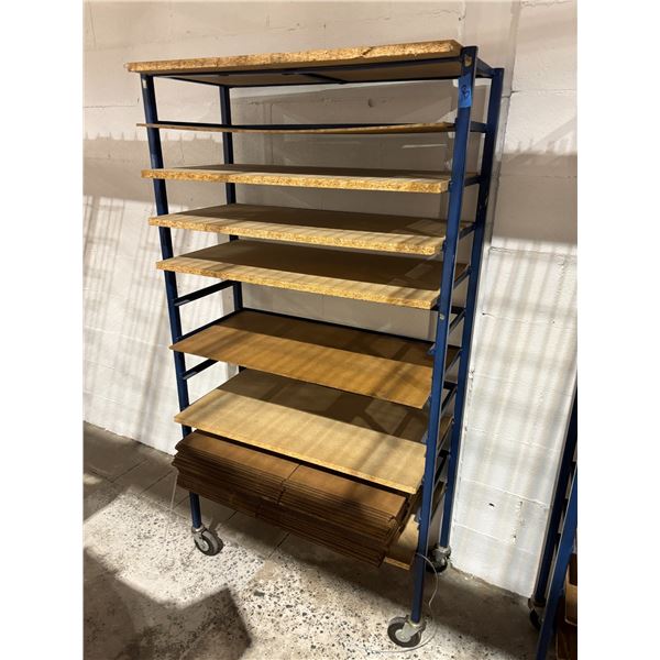 MOBILE SHELVING UNIT 34"X14"X65"