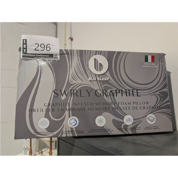 BLU SLEEP SWIRLY GRAPHITE-INFUSED MEMORY FOAM PILLOW