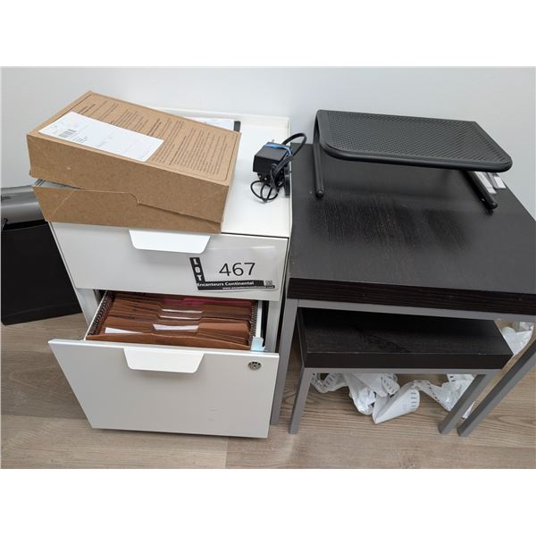 LOT OF 2 TABLES AND STORAGE UNIT