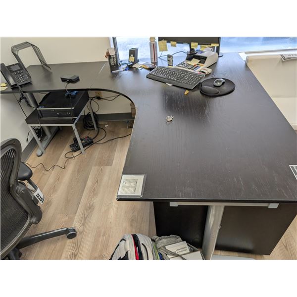 L-SHAPED DESK 79" X 63", HEIGHT ADJUSTABLE