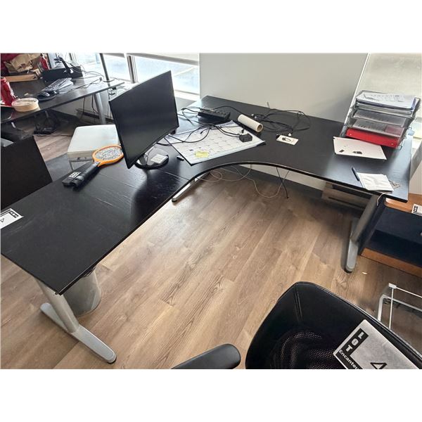 L-SHAPED DESK 79" X 63", HEIGHT ADJUSTABLE