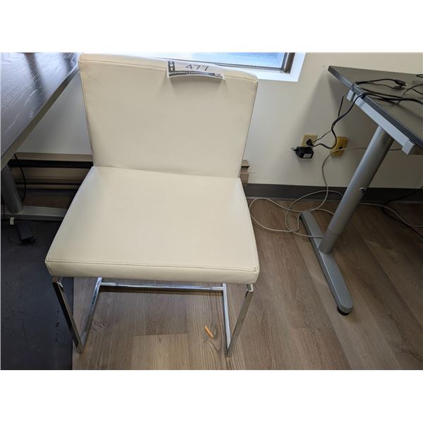 WHITE FAUX LEATHER CHAIR