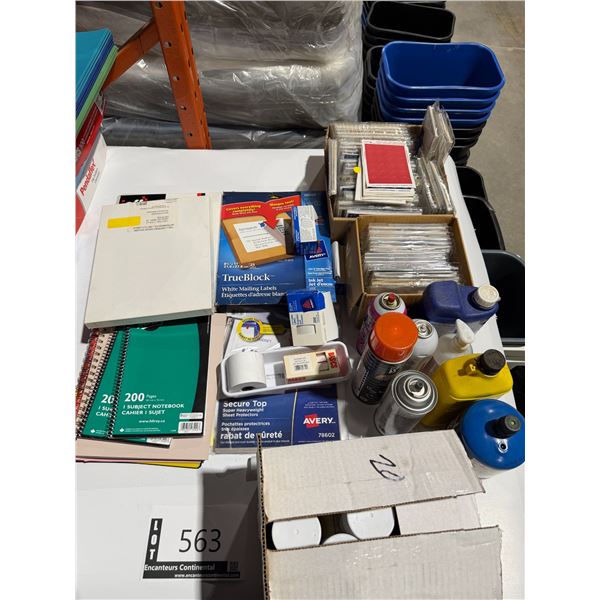 LOT OF ASSORTED LABELS AND NOTEBOOKS