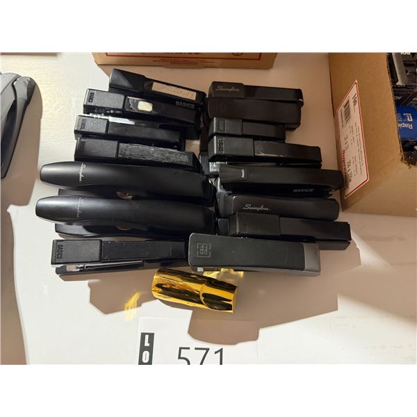 LOT OF 16 ASSORTED STAPLERS