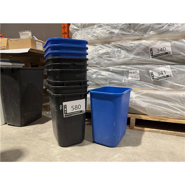 LOT OF 10 PLASTIC WASTE BINS