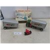 Image 1 : Vintage Consolidated Freightways Friction Tractor and Double Van Trailer with Dolly Hook-Up – In