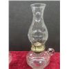 Image 3 : Antique Queen Anne Home Sweet Home Lamp c.1930 with Red Floral Deco, Vintage Kerosene Ribbed Base