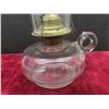 Image 4 : Antique Queen Anne Home Sweet Home Lamp c.1930 with Red Floral Deco, Vintage Kerosene Ribbed Base