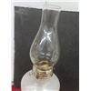 Image 8 : Antique Queen Anne Home Sweet Home Lamp c.1930 with Red Floral Deco, Vintage Kerosene Ribbed Base