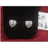 Image 1 : New 925 S  0.5ct Each - Simulated Diamond (CZ) Heart Halo Stud Earrings – 925S w/ Gold Overlay