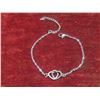 Image 4 : New Platinum Plated 18.0mm Interlocking Hearts Bracelet – 6–8" Long