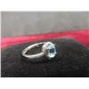 Image 4 : New Natural Swiss Blue Topaz 1.0ct Oval Cut Halo Ring – Resizable, 925 Sterling Silver w/ White