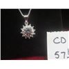 Image 1 : New Moissanite Lab Diamond 1.0ct Flower Necklace – 925S w/ White Gold Overlay, VVS1, GRA Report,