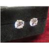 Image 4 : New 18K Gold Plated 3.0ct Each Simulated Diamond (CZ) Stud Earrings