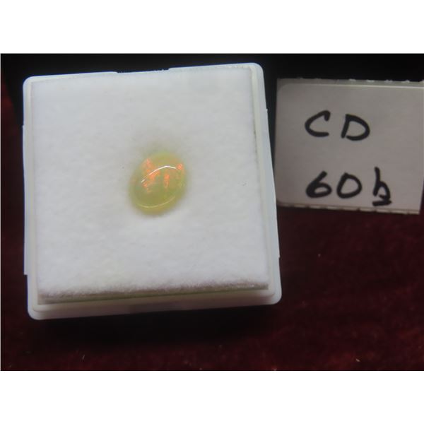 Natural White Fire Opal 1.7ct – Oval Cabochon Cut, 7.9 × 9.8mm