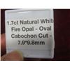 Image 5 : Natural White Fire Opal 1.7ct – Oval Cabochon Cut, 7.9 × 9.8mm