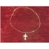 Image 5 : New 18K Gold Plated 0.5ct Heart Cut Simulated Diamond (CZ) Cross Necklace – 19.5" Long