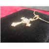 Image 6 : New 18K Gold Plated 0.5ct Heart Cut Simulated Diamond (CZ) Cross Necklace – 19.5" Long