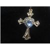 Image 7 : New 18K Gold Plated 0.5ct Heart Cut Simulated Diamond (CZ) Cross Necklace – 19.5" Long