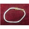 Image 4 : New 18K Gold Plated 3.0mm Princess Cut Simulated Diamond (CZ) Tennis Bracelet – Adjustable 7–8"