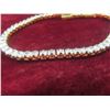 Image 5 : New 18K Gold Plated 3.0mm Princess Cut Simulated Diamond (CZ) Tennis Bracelet – Adjustable 7–8"