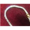 Image 6 : New 18K Gold Plated 3.0mm Princess Cut Simulated Diamond (CZ) Tennis Bracelet – Adjustable 7–8"